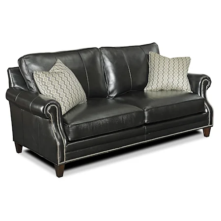 Traditional Stationary Sofa with Nailhead Trim